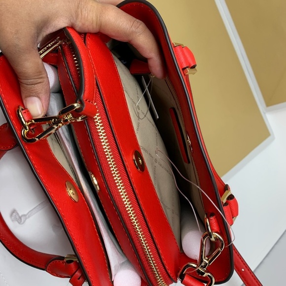 Michael kors savannah small satchel leather red - Picture 7 of 8